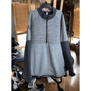 Adidas Jacket XL Mens Gray & Black Half Zip Pullover SWEATSHIRT Athletic GOLF